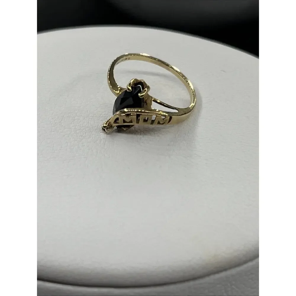 10K Yellow Gold Mom Ring Tourmaline Diamond Size 4.5 Mom Appreciation Gift Teste